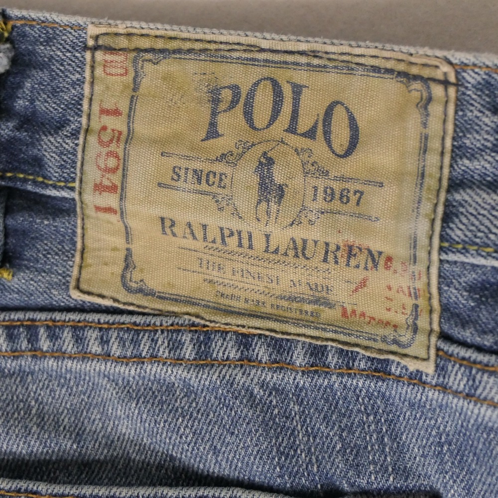 Polo Ralph Lauren 867 Classic Straight Leg Jeans 38x32 Blue Faded Denim Y2K - Picture 2 of 16